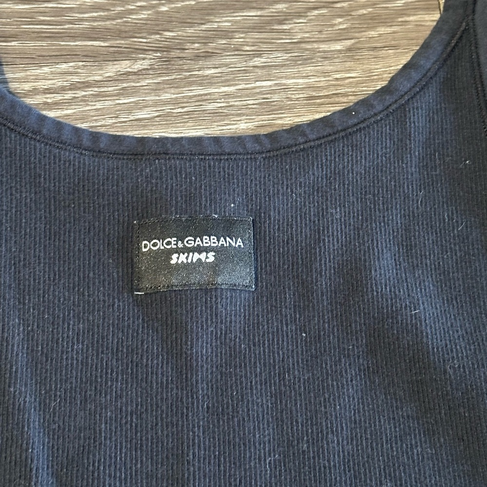 Black skims x dolce and gabbana ribbed tank top size m - Picture 2 of 4